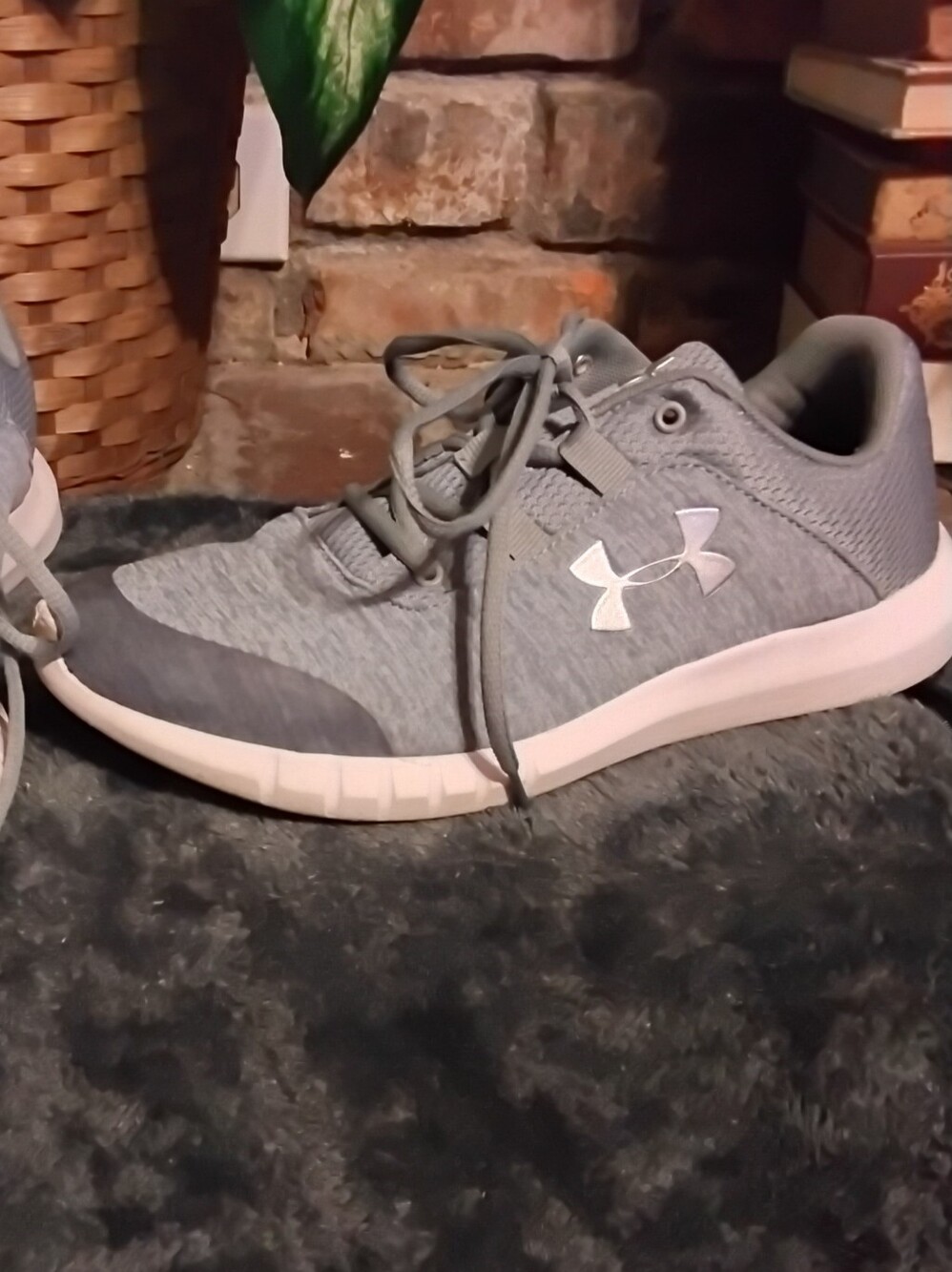 Under Armour Light Gray Lace-Up Running Shoes